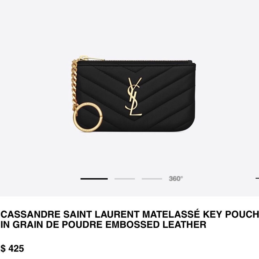 Black and Gold YSL Keychain Purse